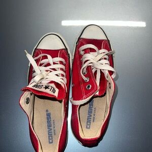 Converse Red Low Sneakers with White Laces size 4.5 made in USA vintage